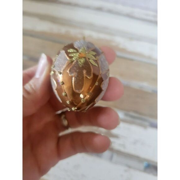 Gold bronze flour mini egg ornament Xmas tree - Picture 6 of 7